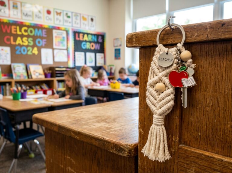 easy teacher macrame keychains