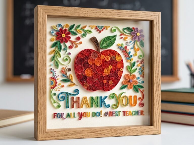 handmade teacher paper quilling