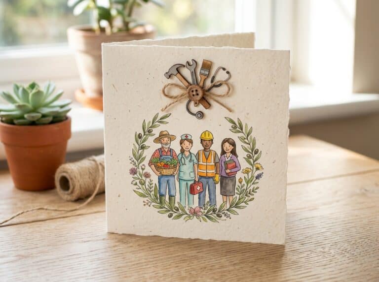 handmade thank you card for labour day